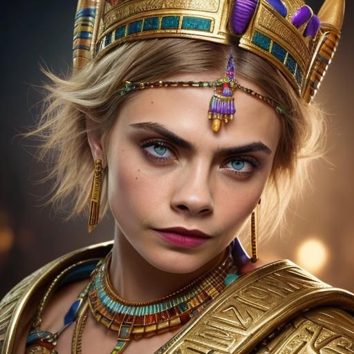 Egyptian Queen on the Nile in Hyperrealistic Style