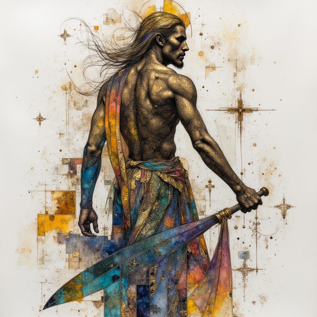 Mystic Holy Man in Alcohol Ink Style