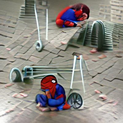 Sad, Disabled Spider-Man Crying