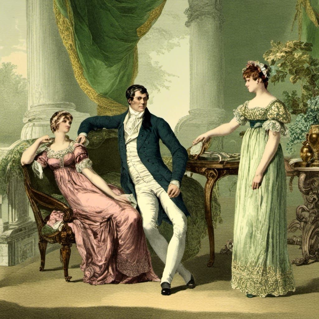 Regency Couple in Photorealistic Portrait
