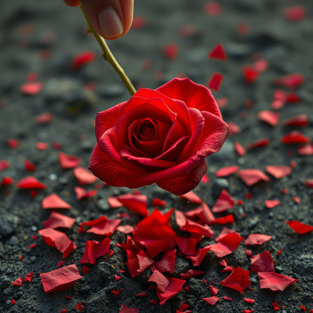 Rose Shattering: A Surrealist Dreamscape