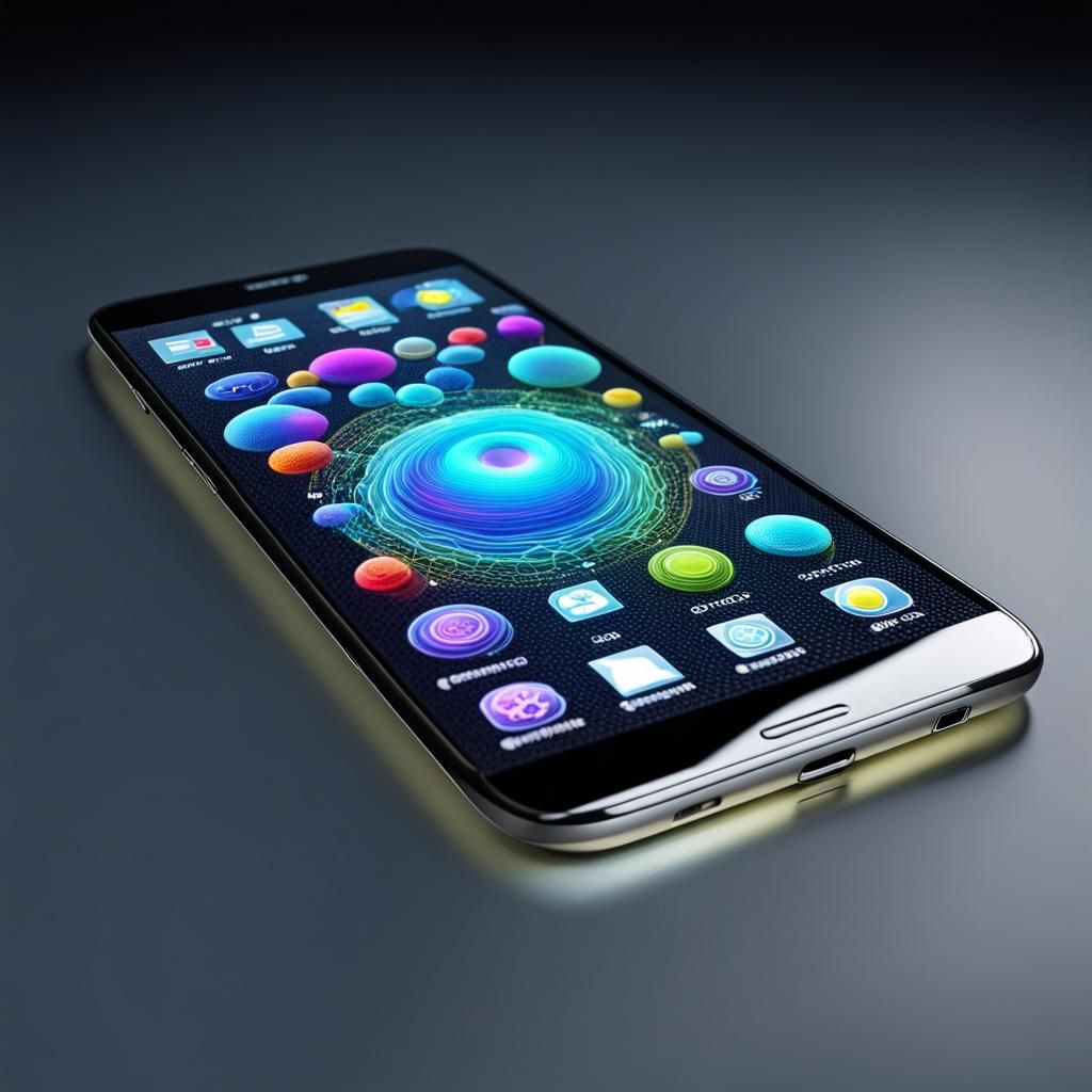 High Tech Smartphone Displaying a Biological Cell