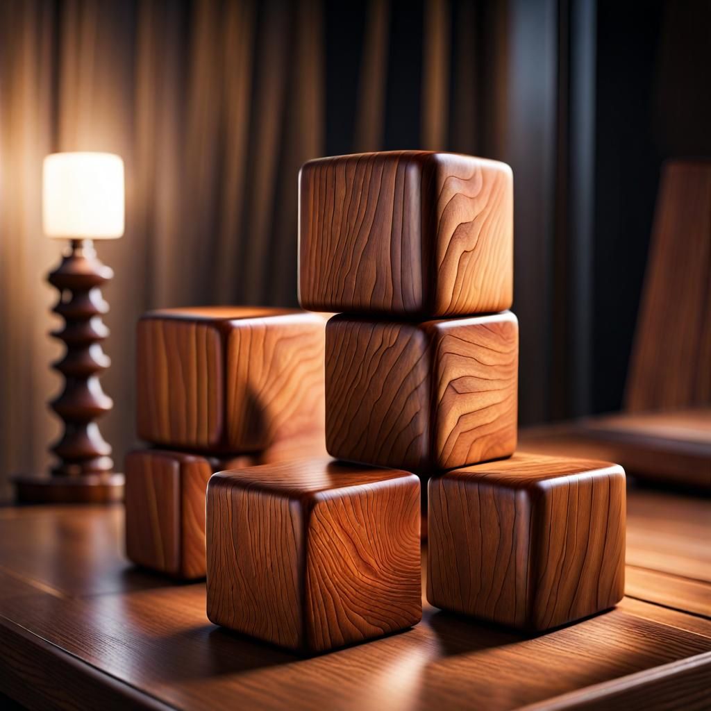 Wooden Cubes in Volumetric Lighting