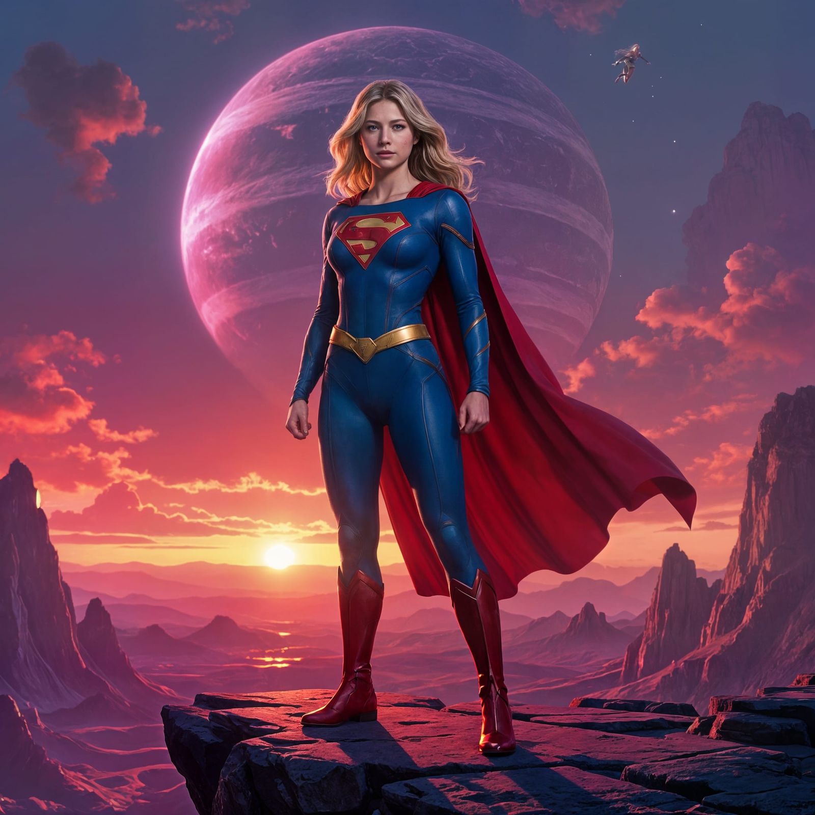 Supergirl on Krypton in Cinematic Style