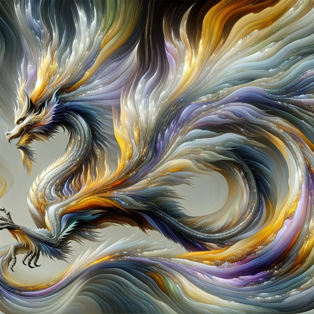 Iridescent Dragon Embodies Ethereal Majesty