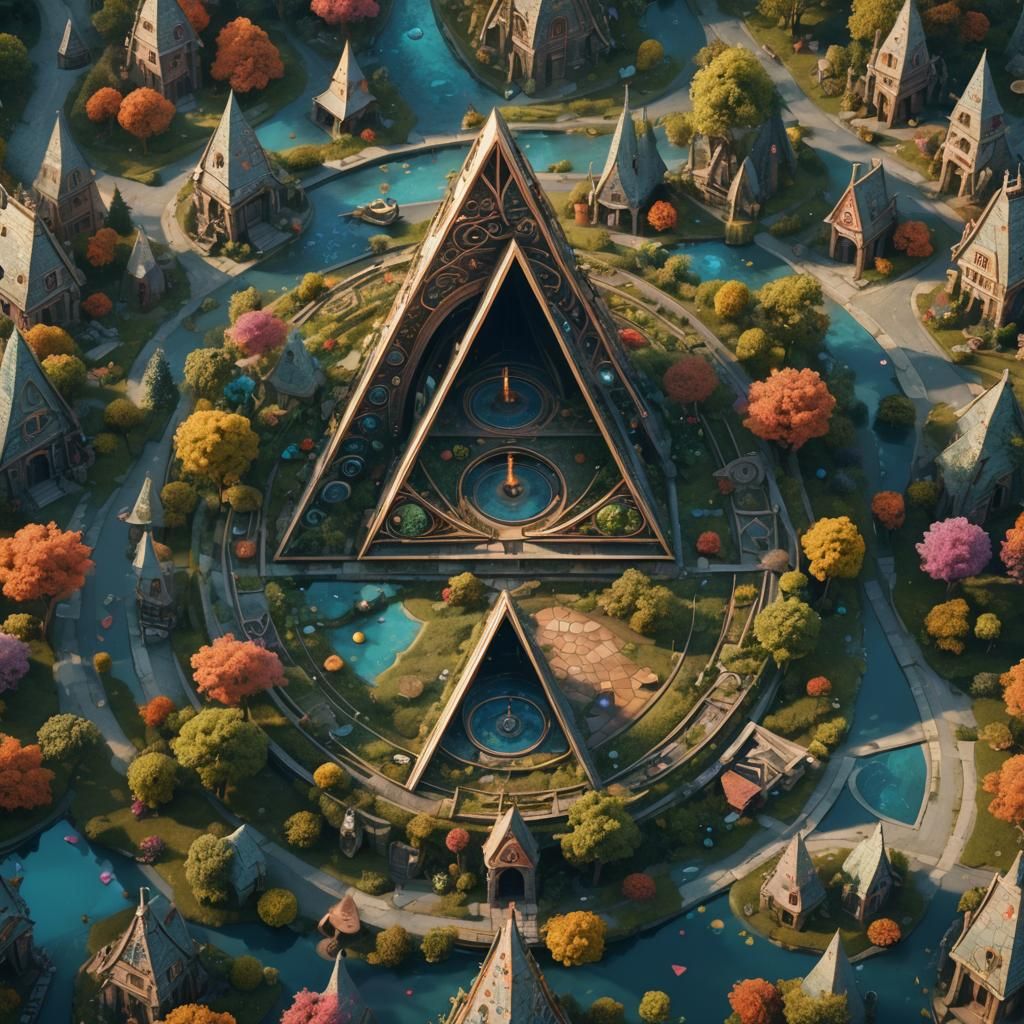 Whimsical Triangle Leads Circle on Walk