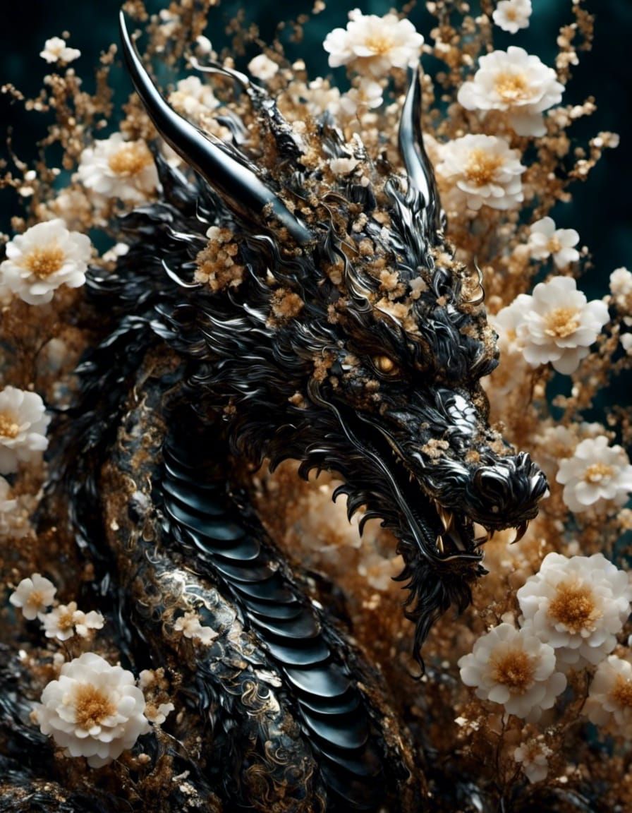 Floral Dragon with Mother-of-Pearl Inlay