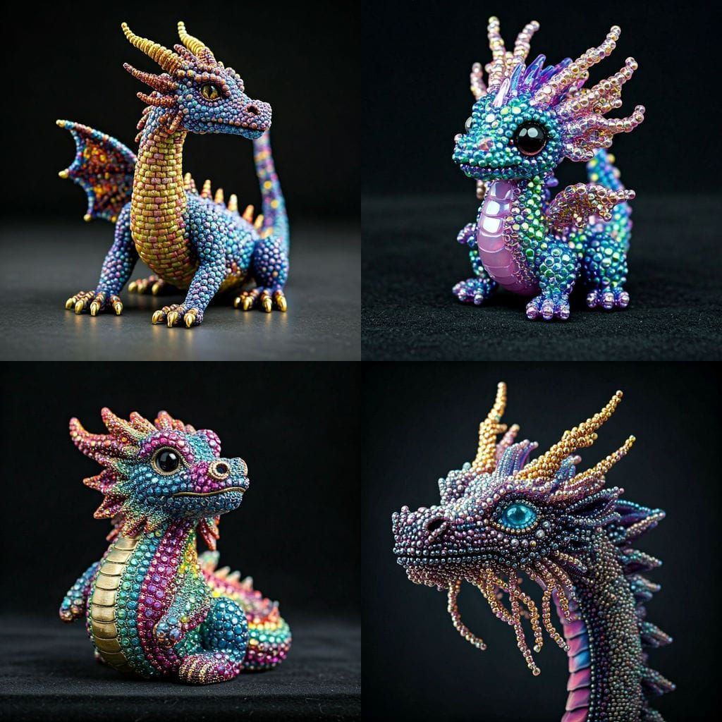 Colorful Iridescent Beadcraft Dragon