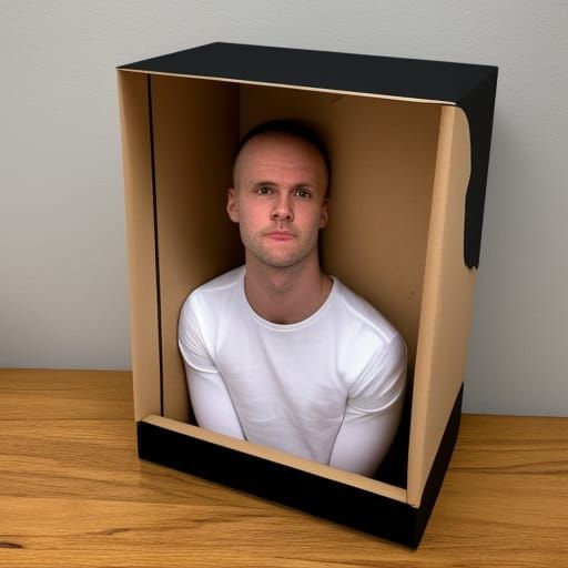 Man Trapped in a Confined Box