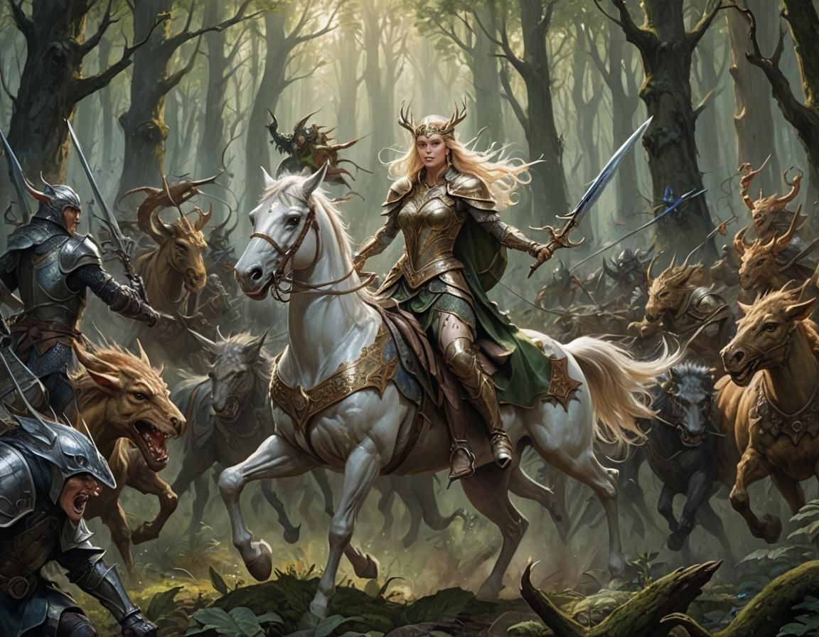 Elven Princess Leads Forest Army into Battle