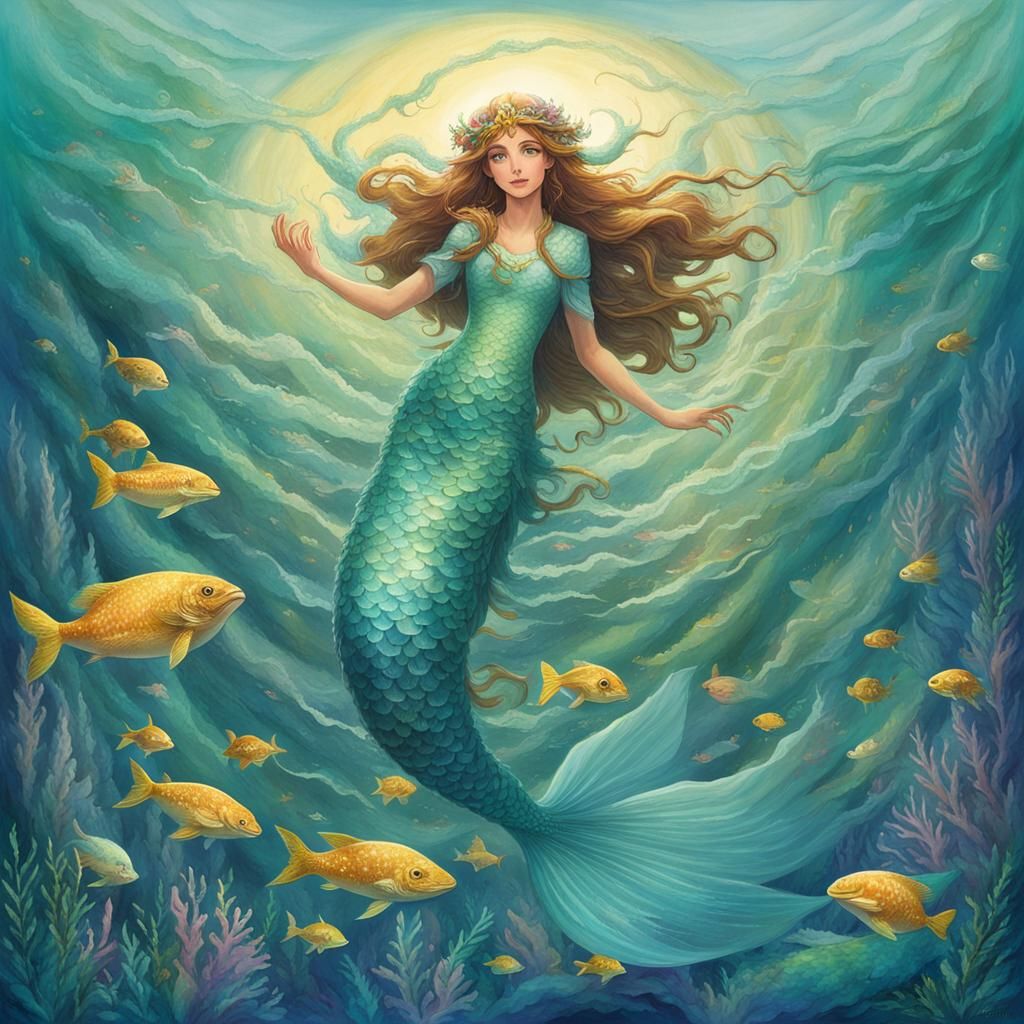 Iridescent Mermaid AI Image