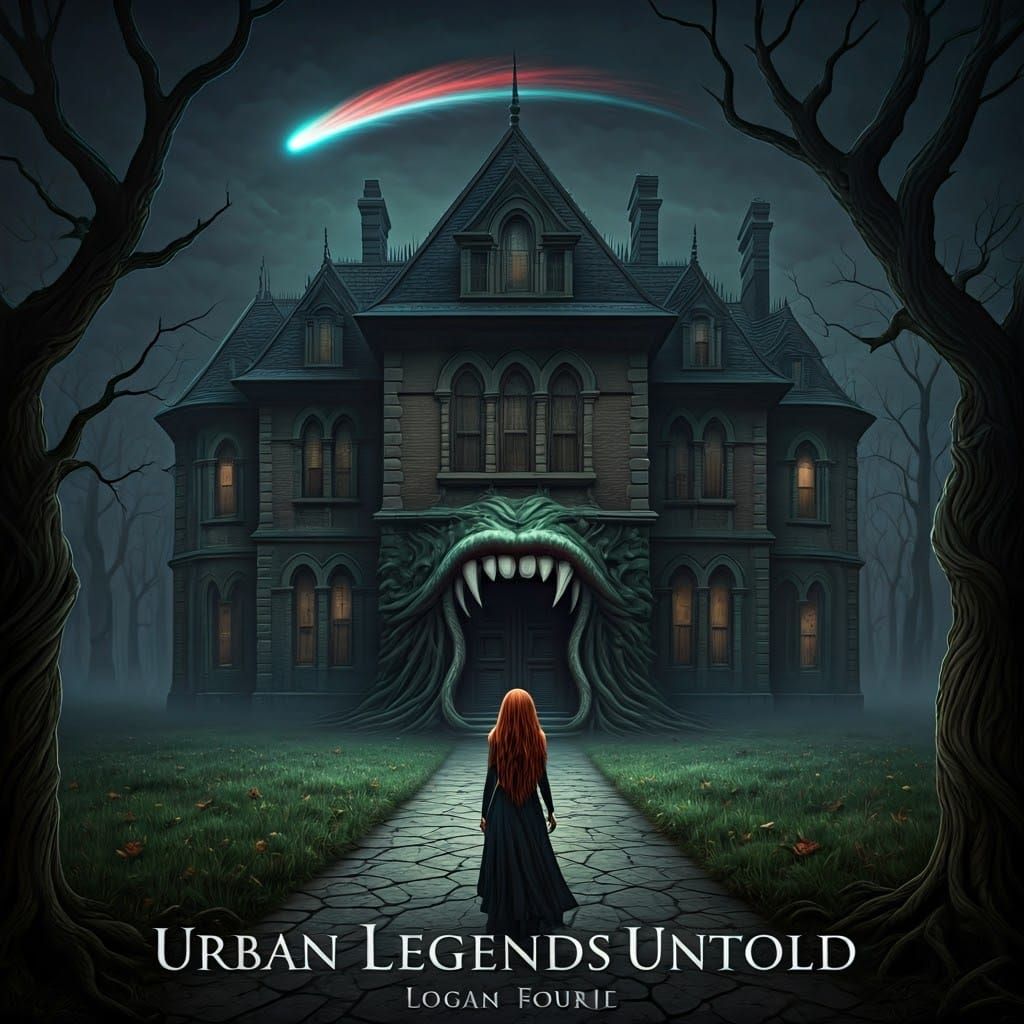 Creepy Victorian Mansion with Cthulhu Doorway