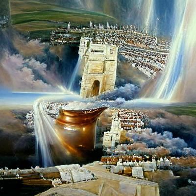 New Jerusalem, the Holy city of God, coming down from Heaven dressed like a bride for her groom