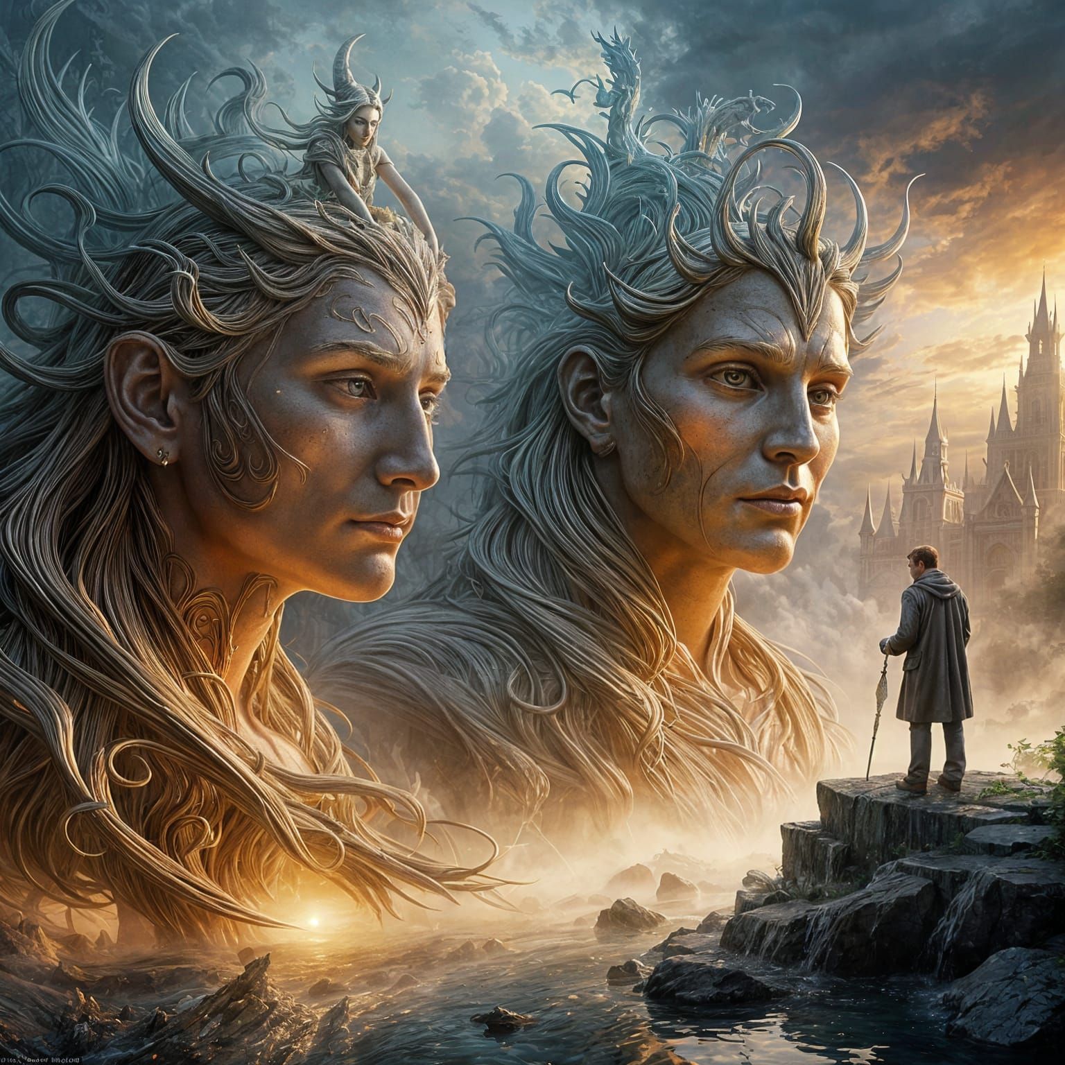 Sculptor's Ethereal Fantasy in Hyperdetailed Misty Hues