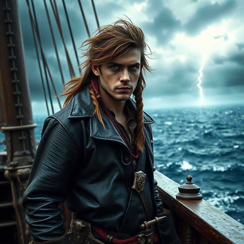 Pirate Captain on the Quarterdeck in Cinematic Style