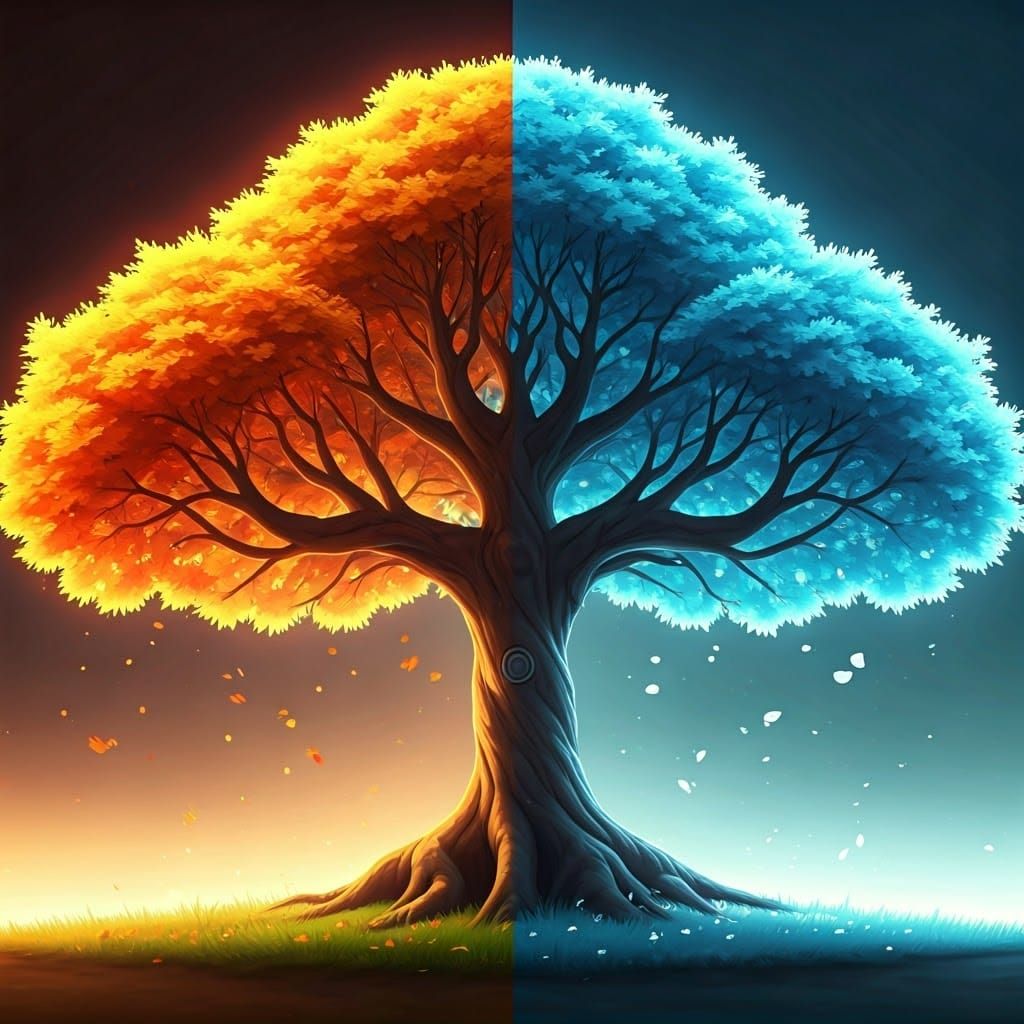 Majestic Seasonal Tree in Vibrant 8K Resolution