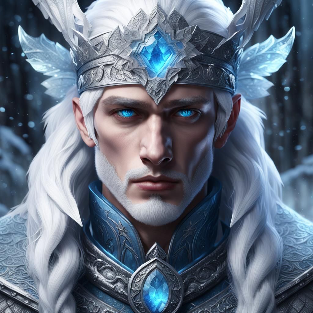 Winter Fey King Portrait in Detailed Matte Painting