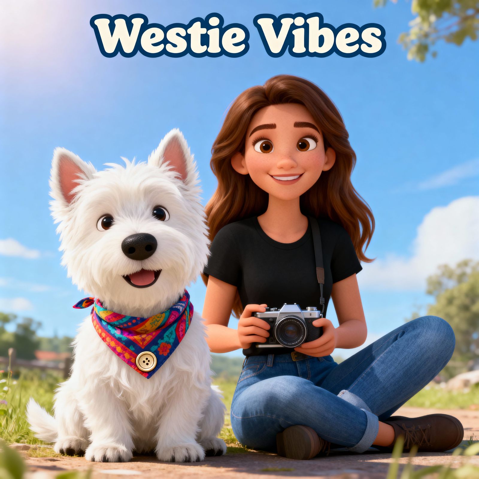 Disney Pixar Style Westie Vibes Movie Poster