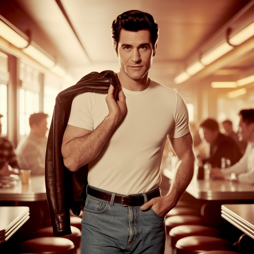 Vintage Fashion Photo of Man in 1950s Style