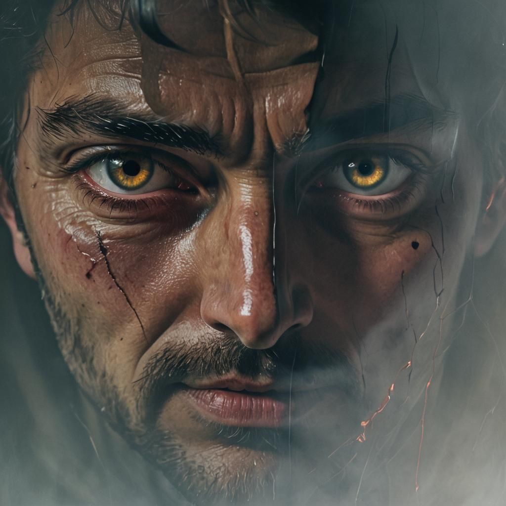 Good Versus Evil Portrait in Baroque Style