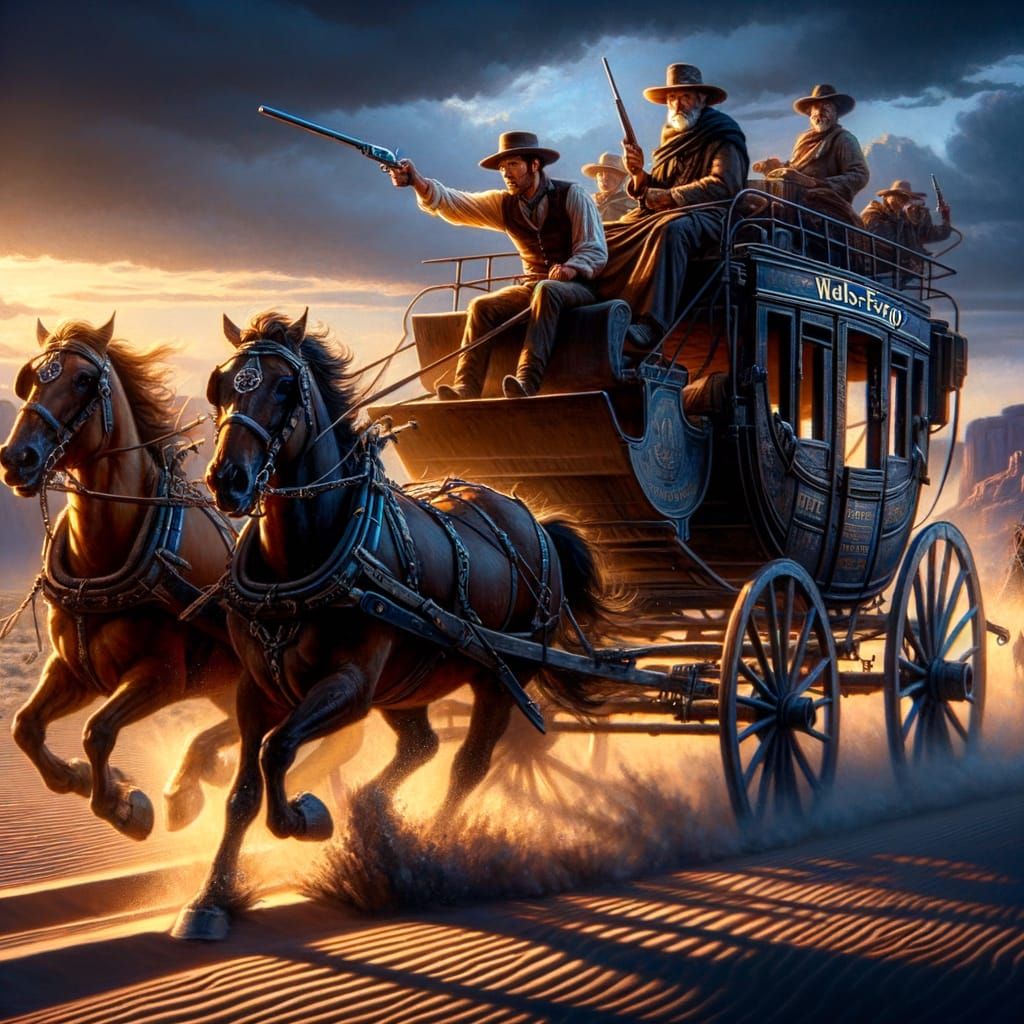 Wells Fargo Stagecoach in Arizona Desert