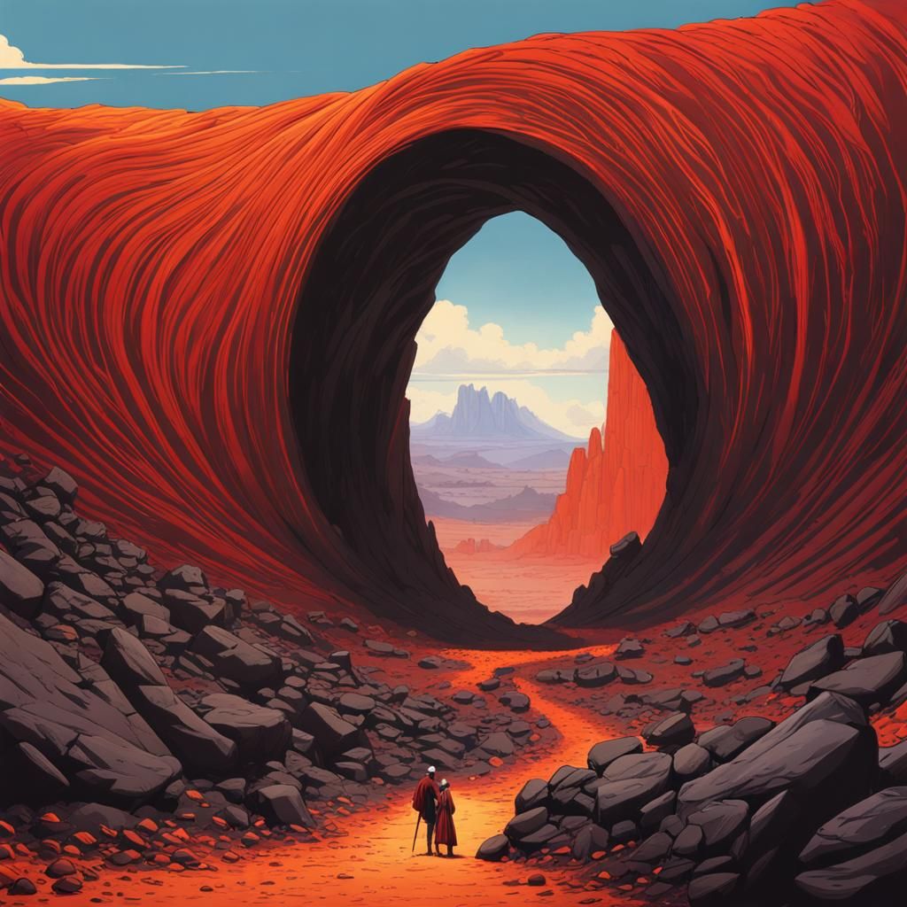 Lava Archway in Desert Landscape