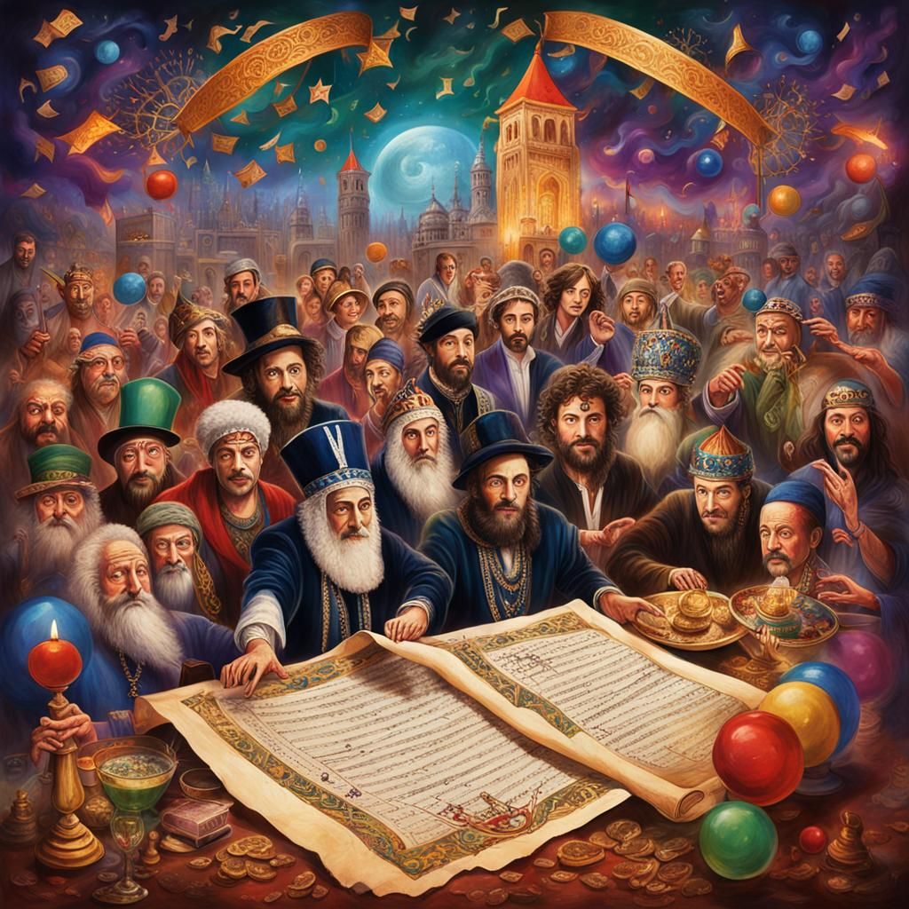 Purim Celebration Album Cover: Jewish Holiday Art