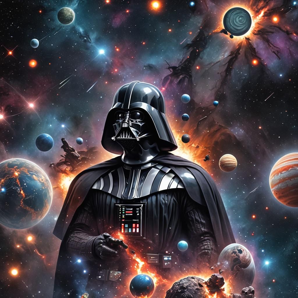 Darth Vader Made of Galaxies and Planets