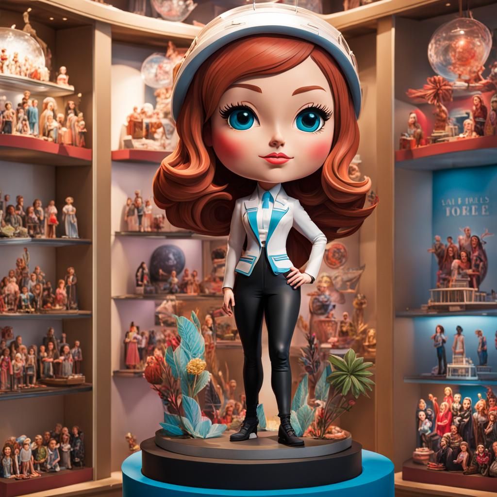 Detailed Bobblehead Figurine Illustration