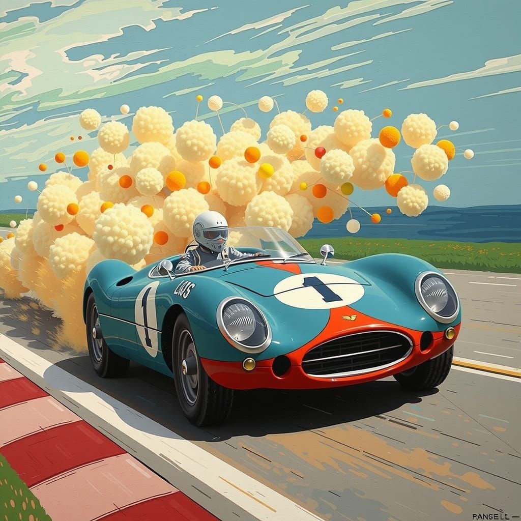 Colorful Pom-Poms in Pop Art Style