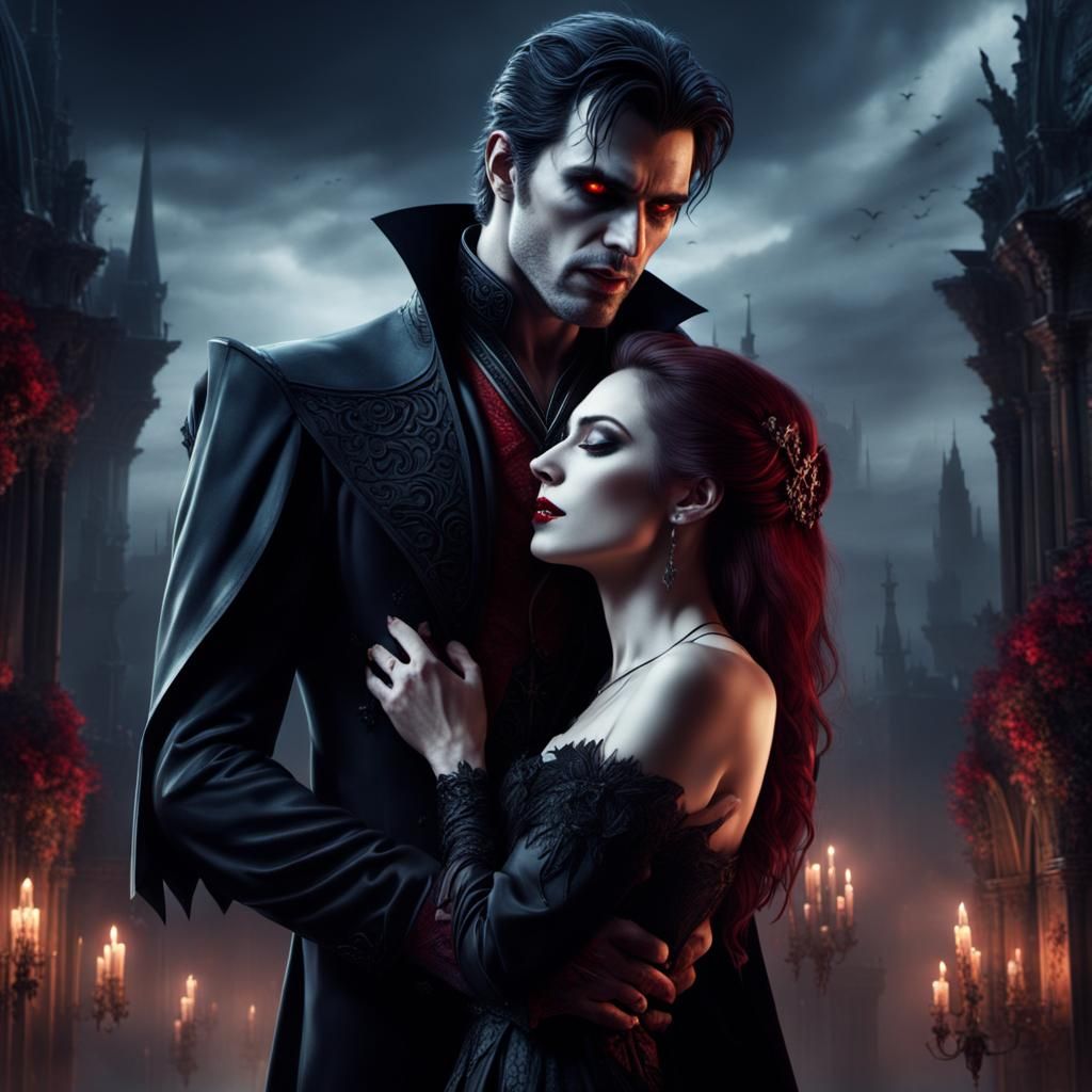 Vampire's Obsession: A Dramatic Digital Painting