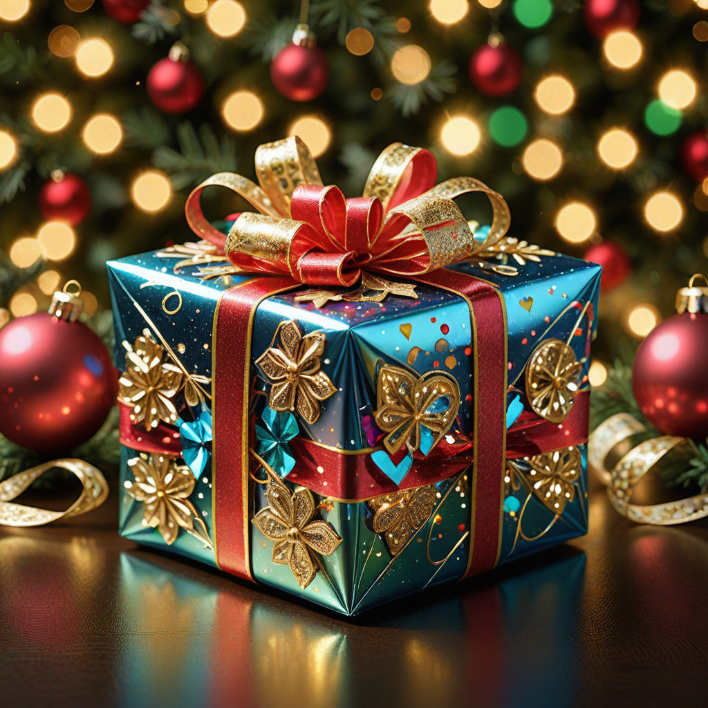 Vibrant Digital Christmas Gift in Sparkling Light