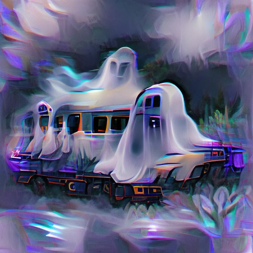 Ethereal Ghost Train: An AI Interpretation