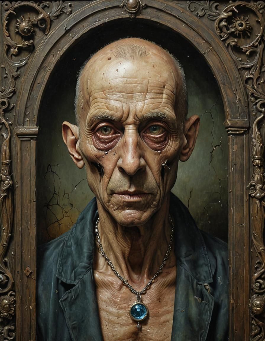 Surreal Creature Portrait in Bosch Style