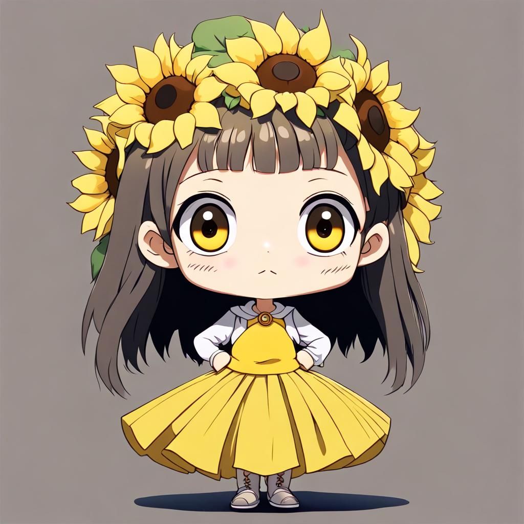Anime Sunflower Princess Inspired by Ghibli
