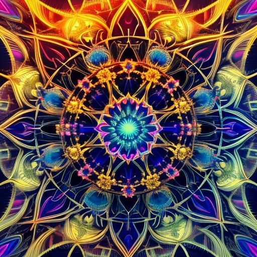 Praying Hands with Abstract Fractal Patterns in 3D