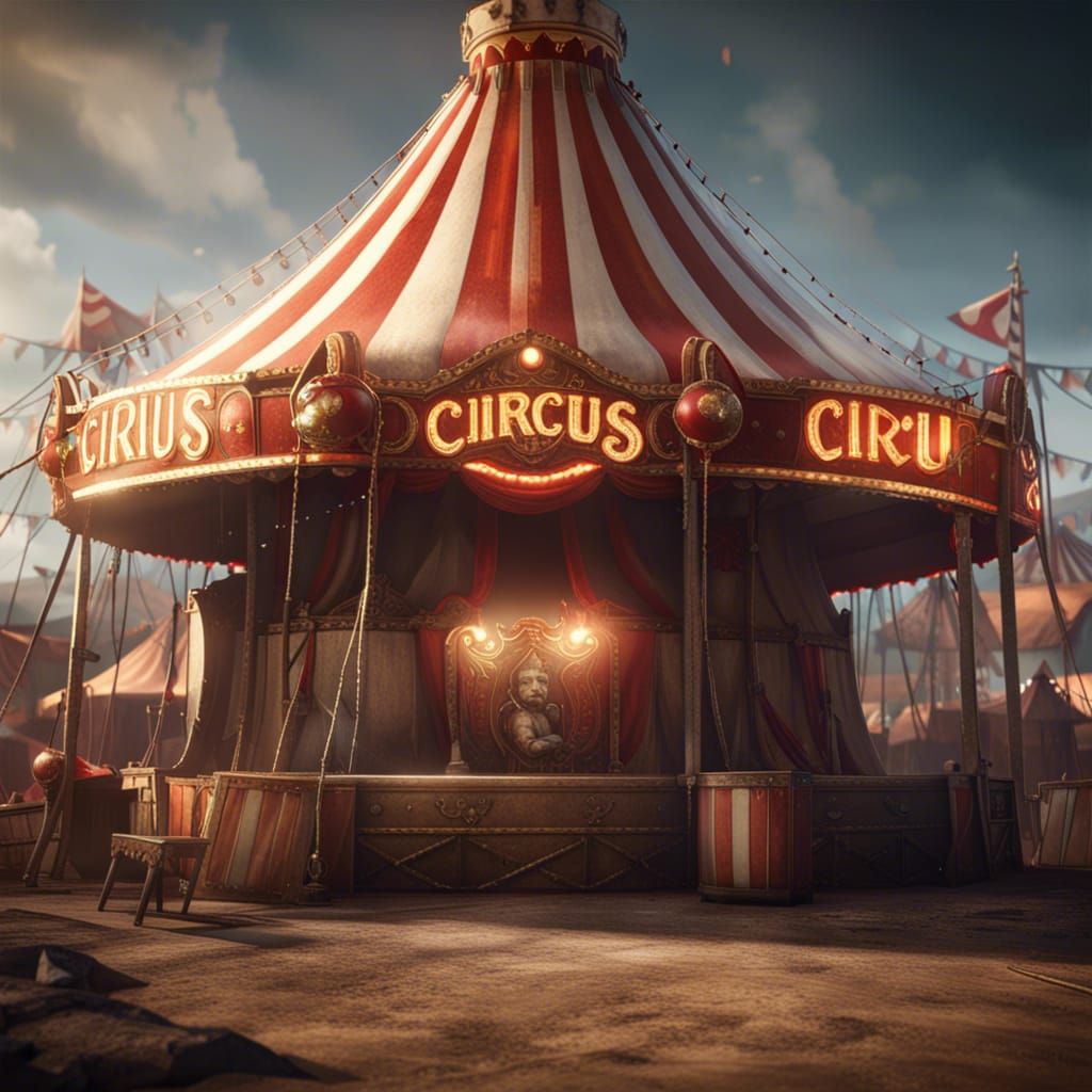 Epic Circus Scene in 3D Game Style