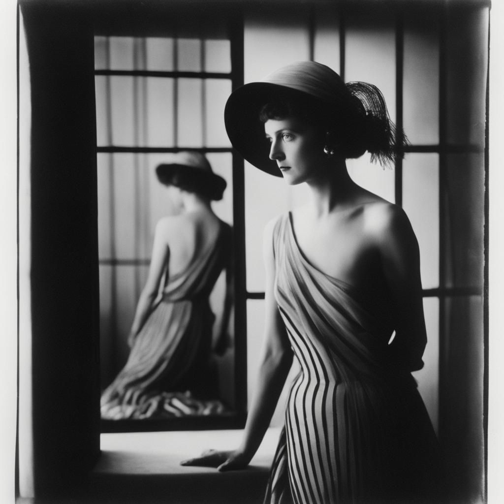 Peggy Guggenheim in Poiret Dress, Man Ray Photo