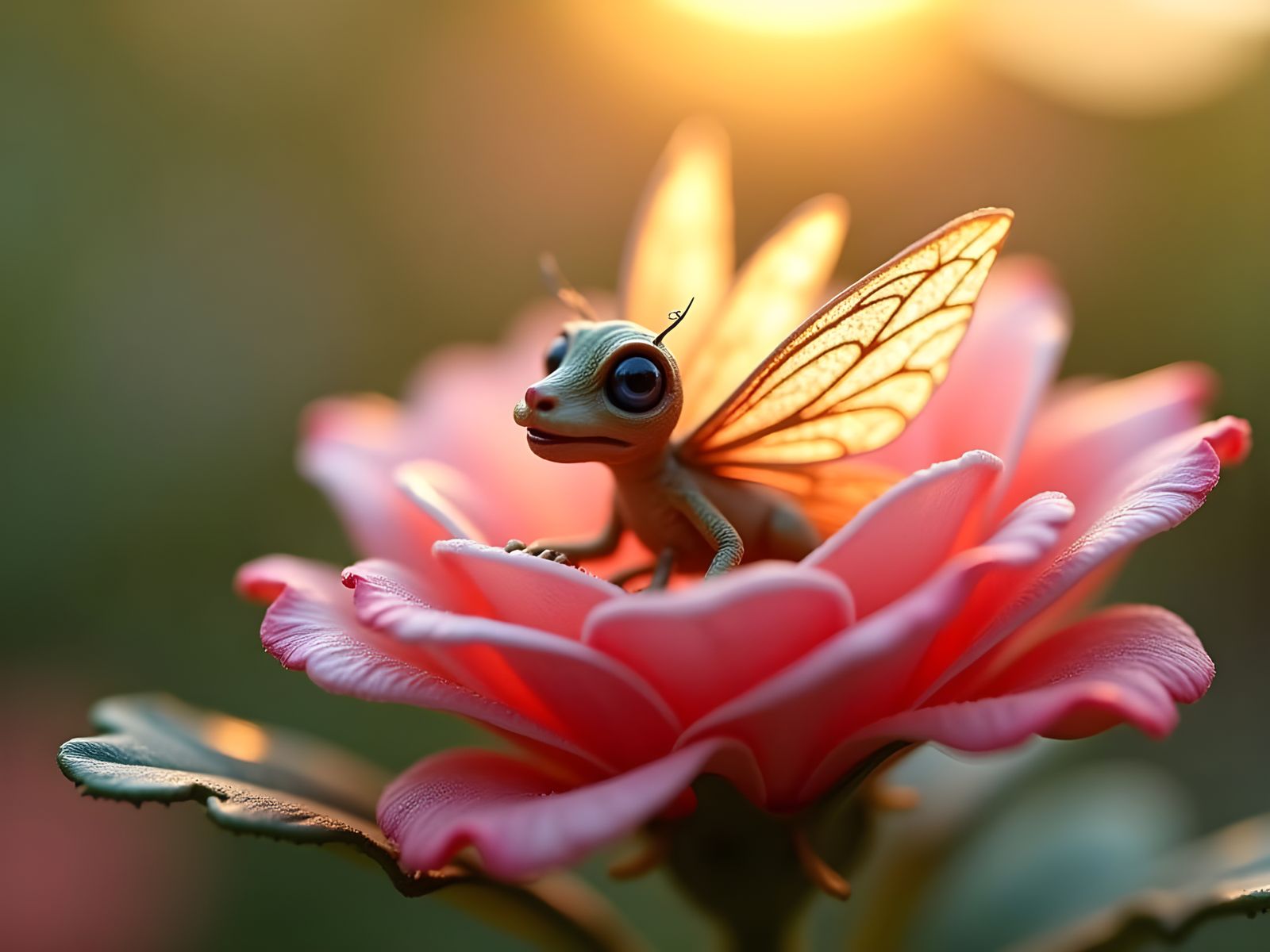 Whimsical Fairy on Dewy Petal