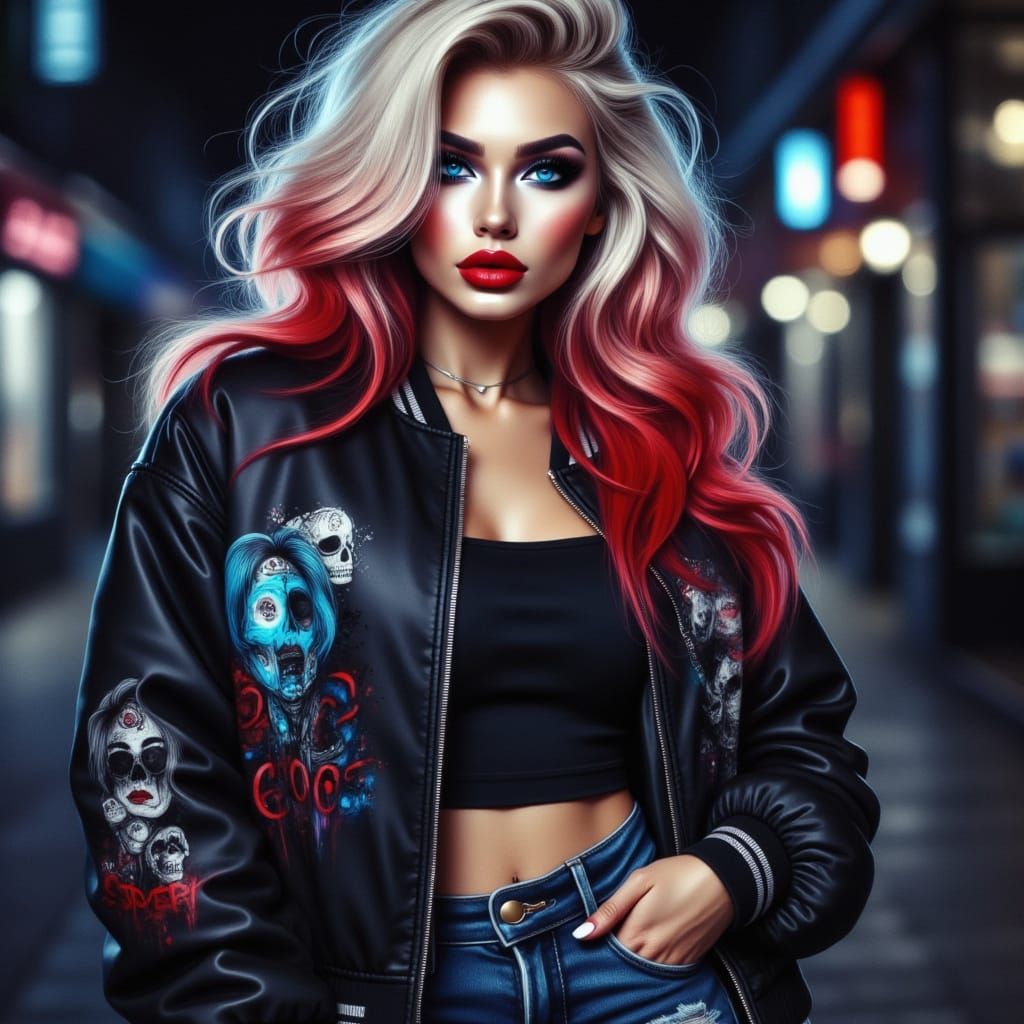 Confident Woman in Vibrant Watercolor