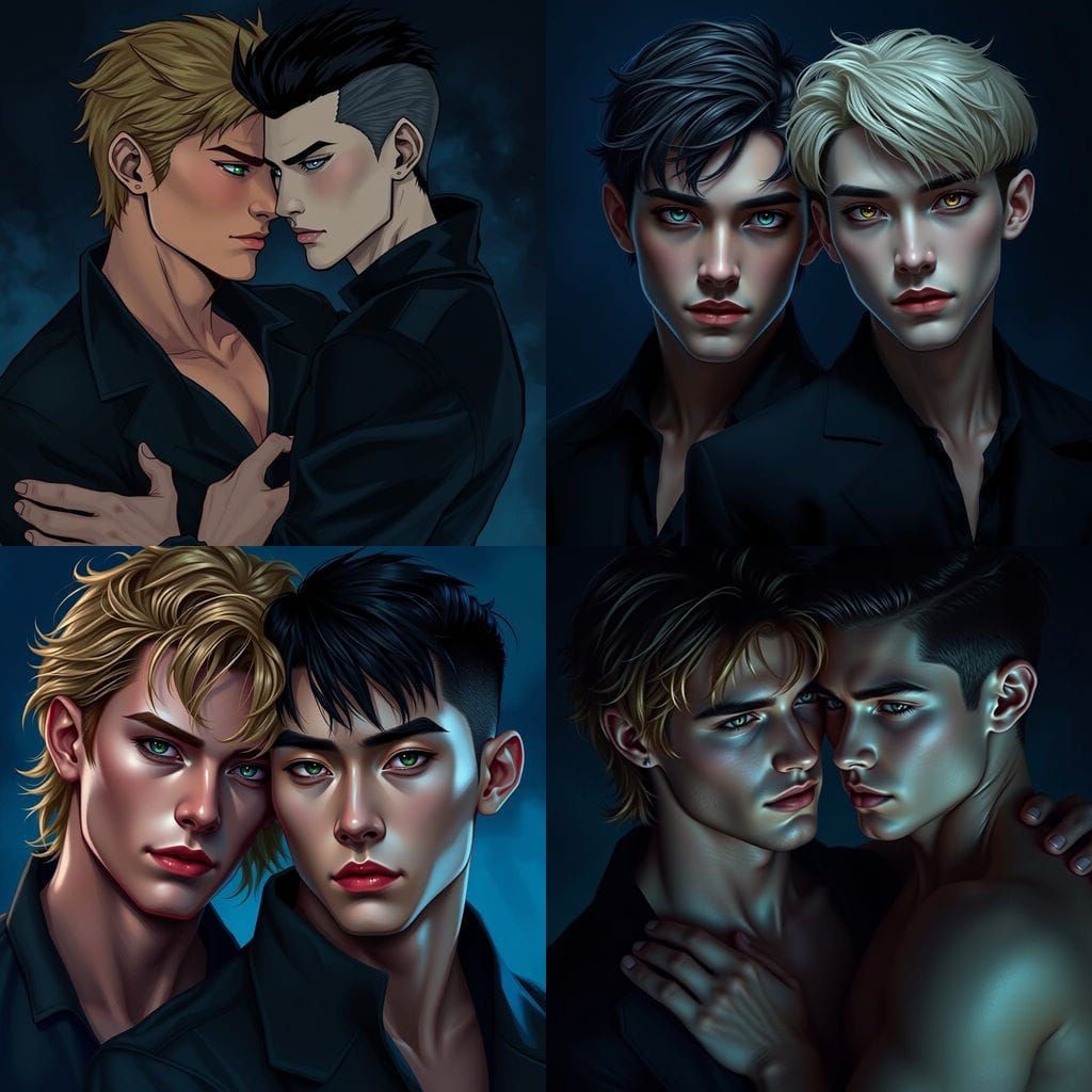 Modern Vampires in Love: Dark and Mysterious Gay Couple