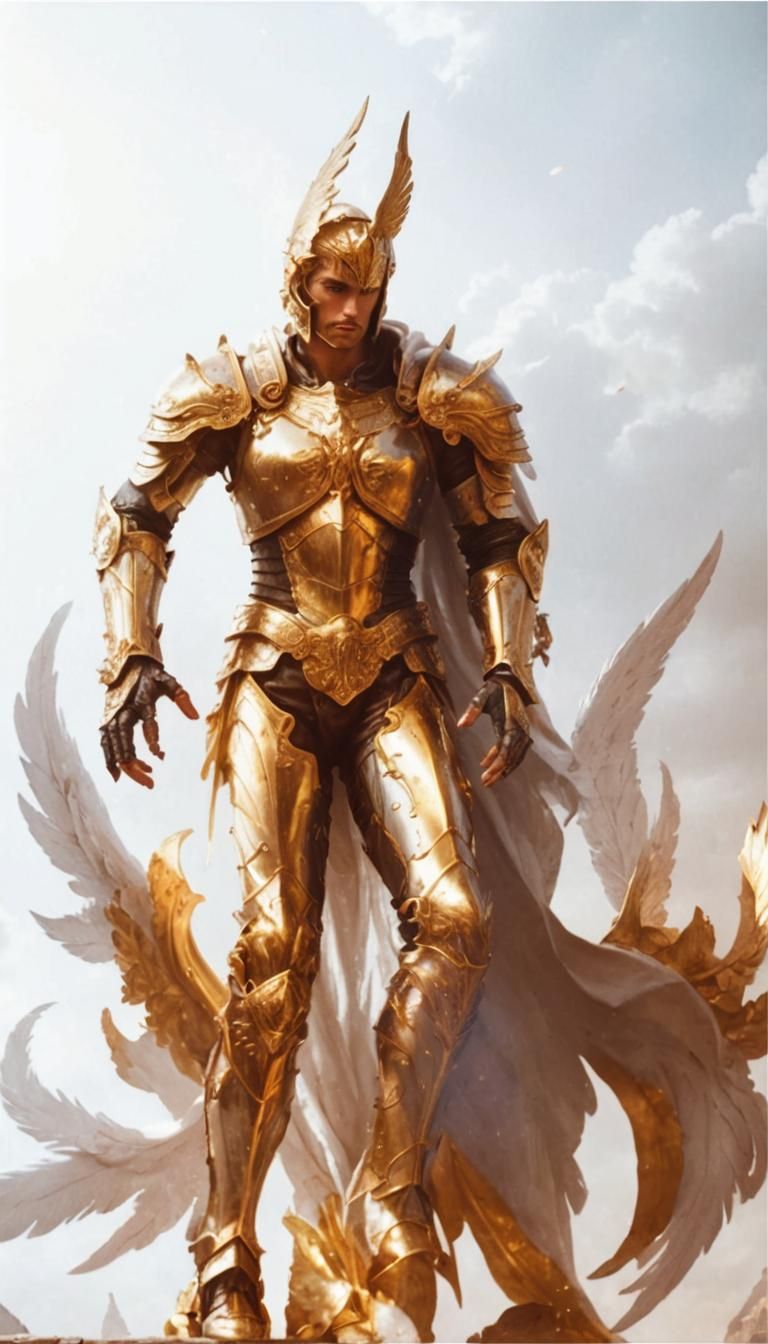 Armored Angel Portrait in Gothic Style