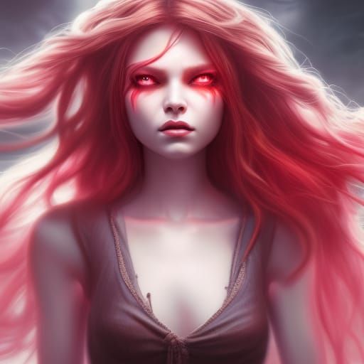 Beautiful Vampire Portrait in Hyperrealistic Digital Art