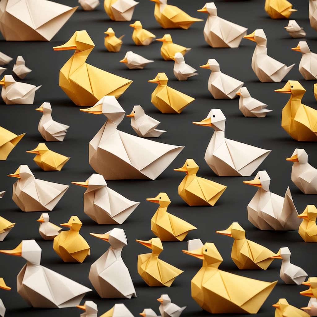 Origami Duck Papercraft in 8K Resolution