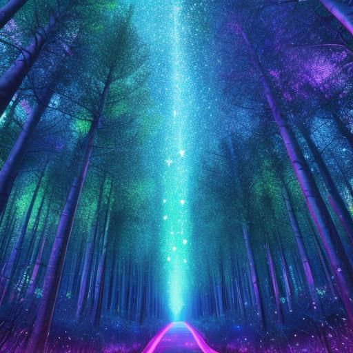 Neon Forest Under Sparkling Stars