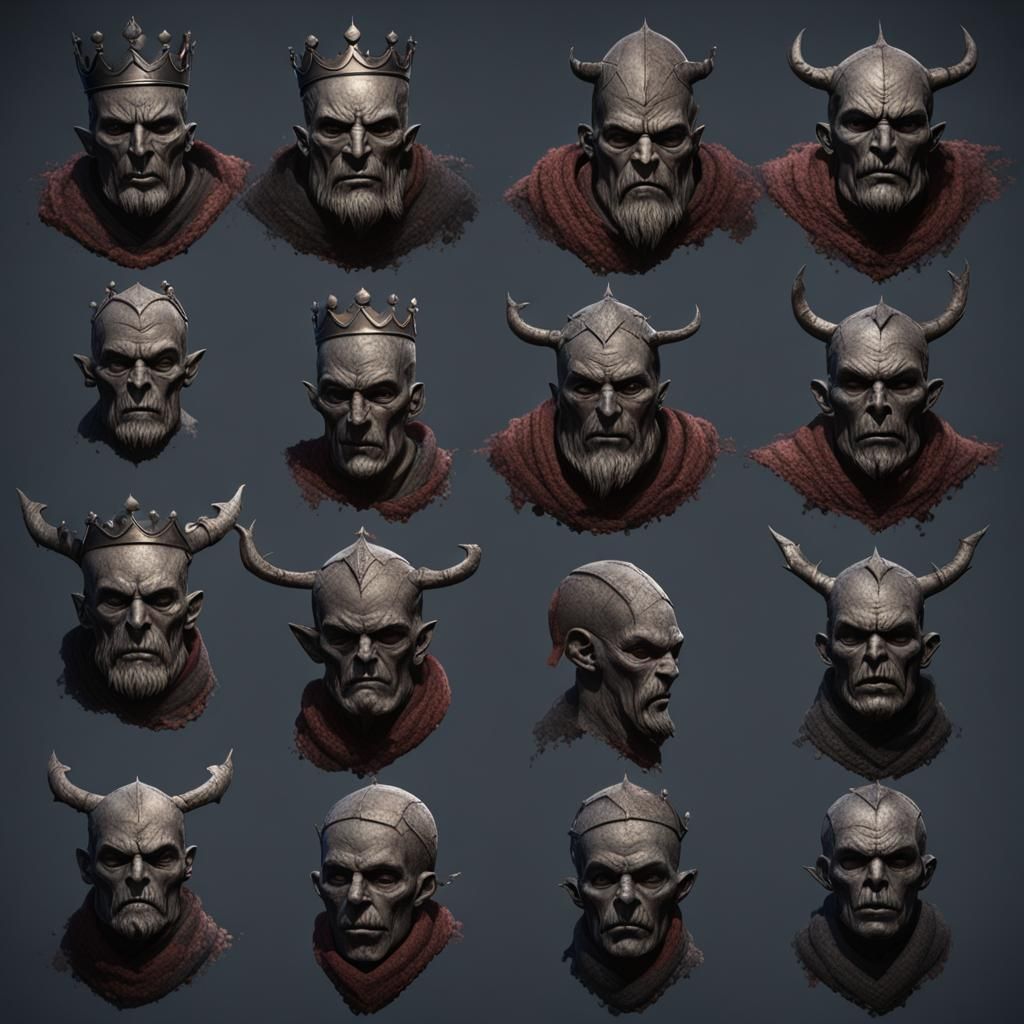 Creepy Faceless Medieval King: 3D Artstation Style