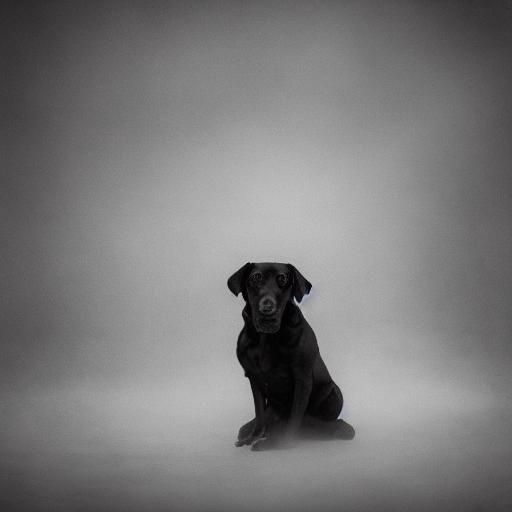 Dramatic Portrait of a Black Dog