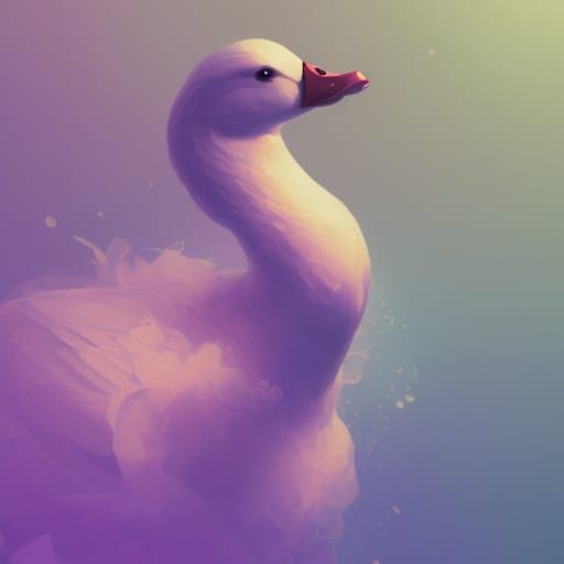 Ethereal Duck Portrait in Digital Art Style