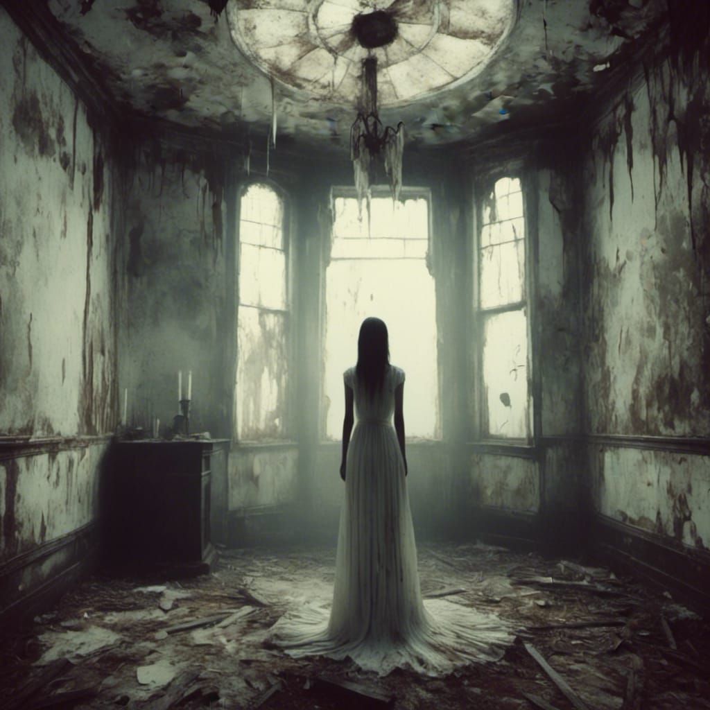 Lighthouse Interior with Woman in Macabre Style