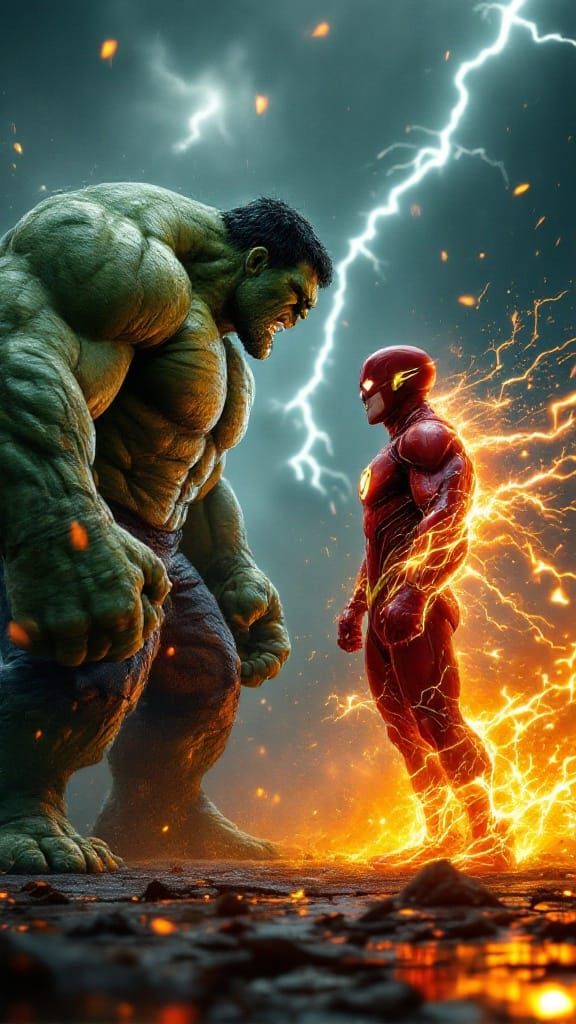 Hulk and Flash Engage in Epic Cinematic Showdown